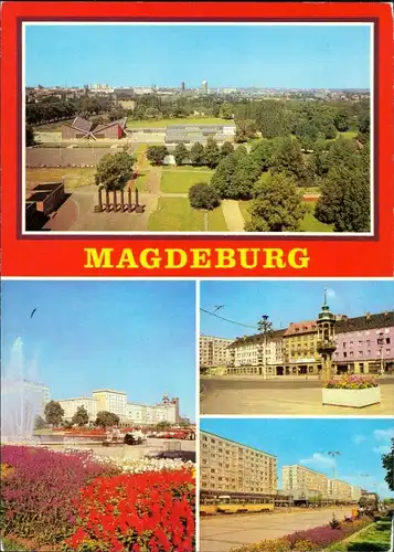 Werder-Magdeburg Kulturpark Rotehorn, W-Pieck-Allee,  Markt, K-Marx-Straße 1984