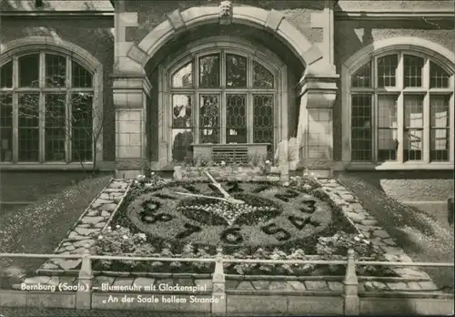 Ansichtskarte Bernburg (Saale) Blumenuhr mit Glockenspiel 1970