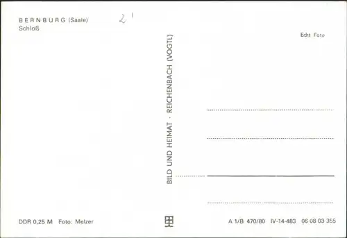 Ansichtskarte Bernburg (Saale) Schloß 1980