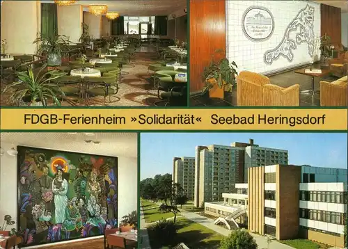 Heringsdorf Usedom Café "Sanddorn", Foyer mit Kachelwand, Außenansicht 1986