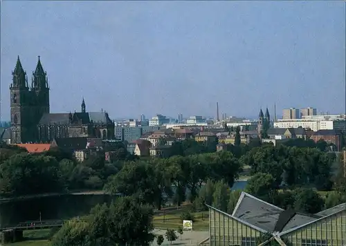 Ansichtskarte Werder-Magdeburg Blick vom Kulturpark Rotehornpark 1990
