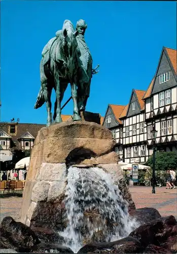 Ansichtskarte Wolfenbüttel Brunnen am Stadtmarkt 1996