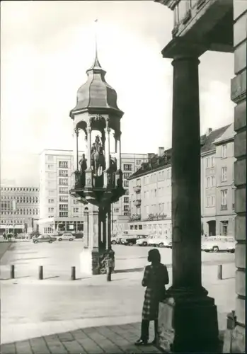 Ansichtskarte Magdeburg Magdeburger Reiter auf dem Alten Markt 1989