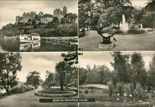 Bernburg (Saale) Rosenhaag, Sonnenuhr auf Marx-Engels-Platz, Im Tiergarten 1971