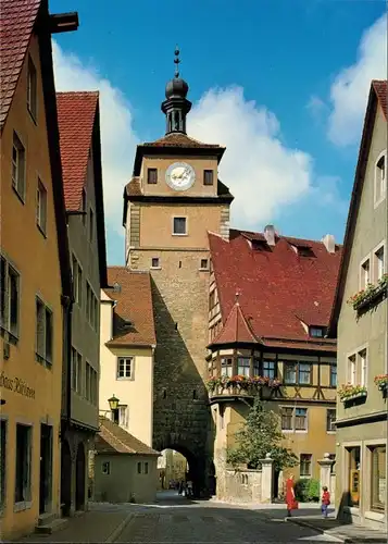 Ansichtskarte Rothenburg ob der Tauber Weisser Turm mit Judentanzhaus 1975