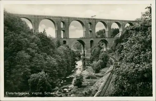Ansichtskarte Jocketa-Pöhl Elstertalbrücke 1938 