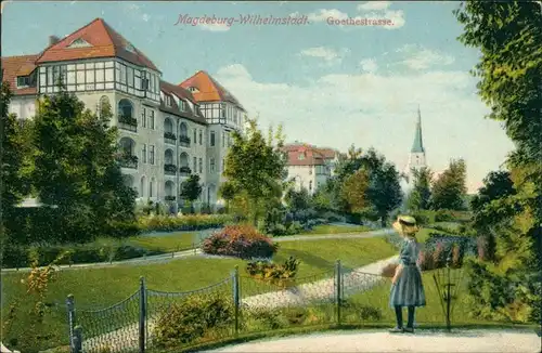 Ansichtskarte Wilhelmstadt / Stadtfeld-Magdeburg Goethestaße 1911