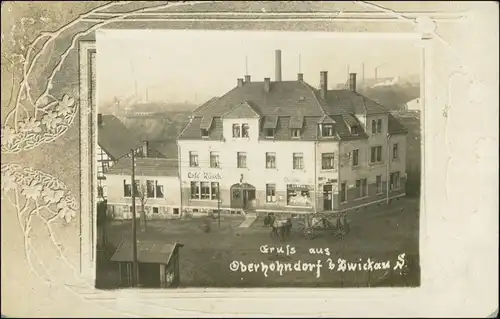 Ansichtskarte Oberhohndorf Cafe Rösch - Fabriken xd 1911