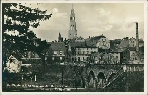 Postcard Greiffenberg Gryfów Śląski Stadtpartie 1930