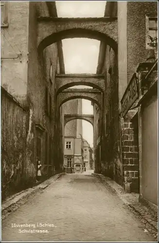 Postcard Löwenberg (Lwówek Śląski) Schulstrasse 1928