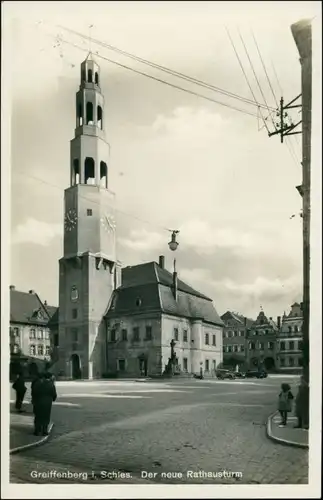 Postcard Greiffenberg Gryfów Śląski Rathaus und Markt 1932