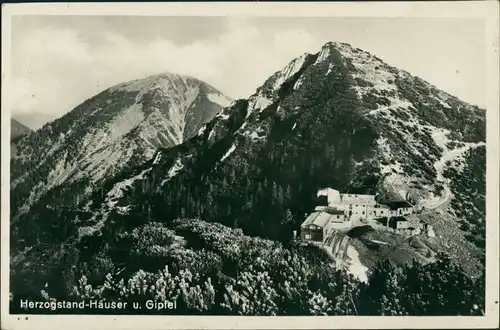 Ansichtskarte Kochel am See Berg: Herzogstand (1731 m) - Häuser 1929 