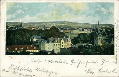 Ansichtskarte Gera Stadt, Fabriken 1900