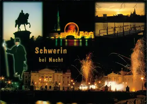 Ansichtskarte Schwerin Schwerin bei Nacht 1985
