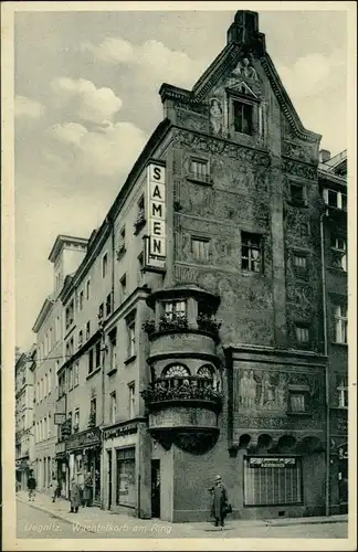 Postcard Liegnitz Legnica Wachtelkorb Ring - Geschäfte 1929