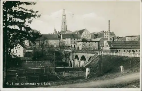 Greiffenberg Gryfów Śląski Straße, Brück- Bahnpoststempel Breslau 1934