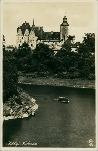 Postcard Marklissa Leśna Boot Schloss/Burg Tzschocha/Zamek Czocha 1932 