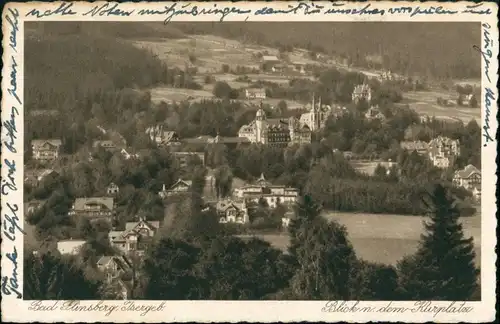 Postcard Bad Flinsberg Świeradów-Zdrój Blick auf Kurplatz 1929