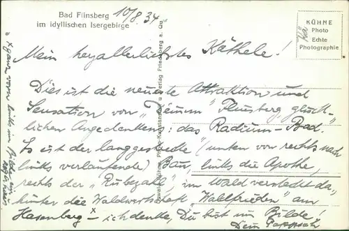 Postcard Bad Flinsberg Świeradów-Zdrój Stadt, Hotels Isergebirge 1931