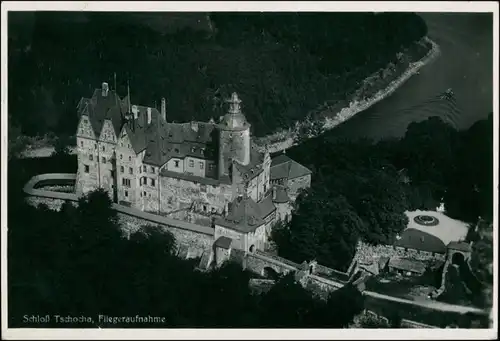 Marklissa Leśna Luftbild Schloss/Burg Tzschocha/Zamek Czocha 1932