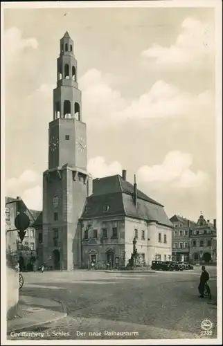 Greiffenberg Gryfów Śląski Markt, Autos - Rathausturm 1930