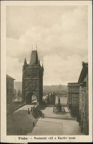 Postcard Prag Praha Karlsbrücke/Karlův most 1928