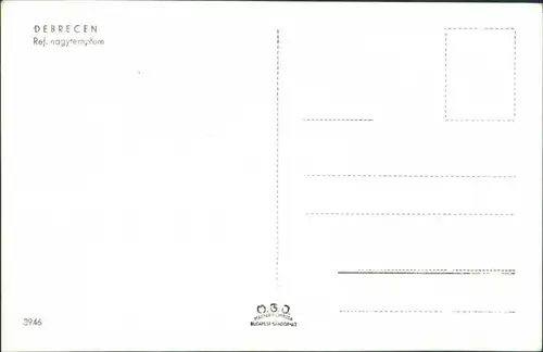 Postcard Debreczin Debrecen Ref. nagytemplon 1940