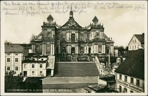 Postcard Albendorf Wambierzyce Gnadenkirche, Eisenhandlung 1937