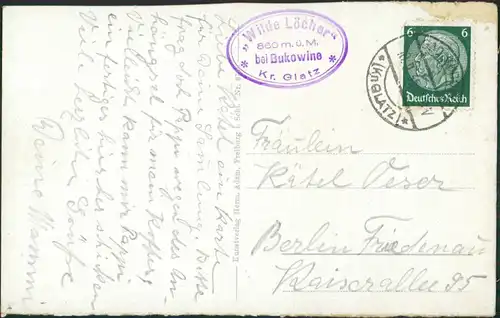 Postcard Bad Kudowa Kudowa-Zdrój Wilde Löcher Bukowine 1937