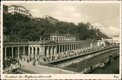 Karlsbad Karlovy Vary Mühlbrunnencollonade / Mühlbrunnenkolonnade Autos 1934