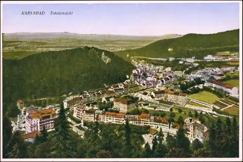 Postcard Karlsbad Karlovy Vary Totale 1924