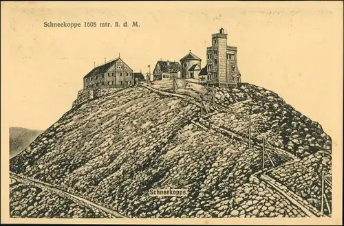 Postcard Krummhübel Karpacz Schneekoppe/Sněžka/Śnieżka 1924