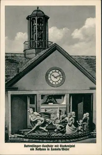 Ansichtskarte Hameln Rathaus - Glockenspiel 1930