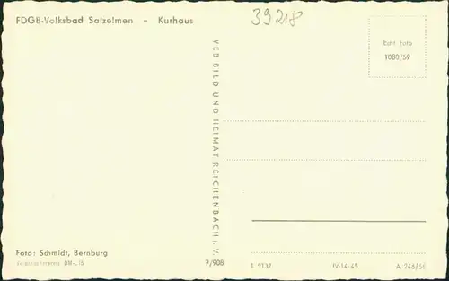 Ansichtskarte Bad Salzelmen-Schönebeck (Elbe) Kurhaus 1955