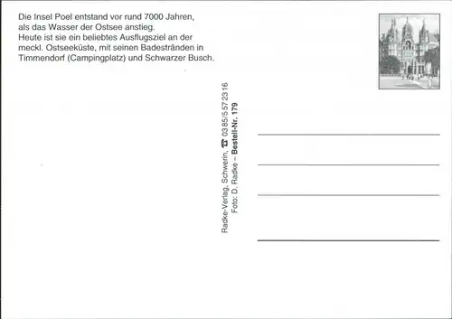 .Mecklenburg-Vorpommern Insel Poel, Grusskarte, Wappen,  Timmendorf,   1998