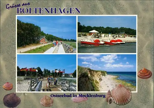 Boltenhagen  -Postkarte, Ostsee, 4 Foto-Ansichten Mehrbild-AK, Ostseebad 2001