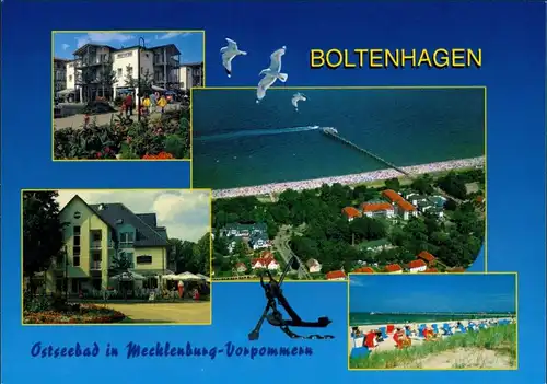 .Mecklenburg-Vorpommern Ostsee-Motive, 4-fach Mehrbildkarte ua. Luftbild 2001