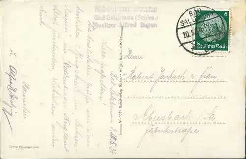 Postcard Bad Salzbrunn Szczawno-Zdrój Kurhotel und Park g1934
