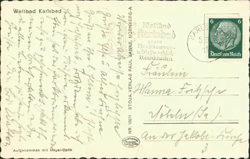 Karlsbad Karlovy Vary  Mühlbrunnenkolonnade Autos 1940