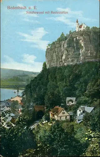 Postcard Tetschen-Bodenbach Decín Bergschloß Schäferwand 1908 