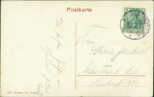 Postcard Tetschen-Bodenbach Decín Bergschloß Schäferwand 1908 