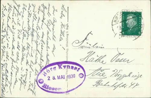 Hermsdorf Kynast-Hirschberg (Schlesien) Sobieszów Jelenia Góra Berg Kynast 1930