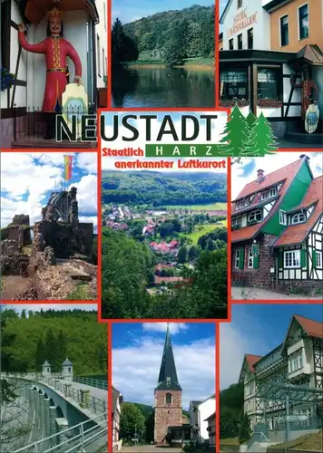Neustadt (Harz) Mehrbildkarte Gebäude, Panorama-Ansichten, Luftkurort 2002 