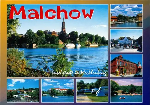 Malchow (Mecklenburg)  Mehrbildkarte mit 8 Echtfoto-Ansichten, ungelaufen 2001