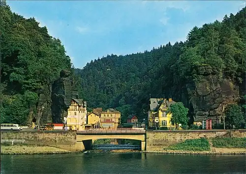 Herrnskretschen Hřensko view  Hřensko from the G.D.R. « Blick auf Hřensko 1988