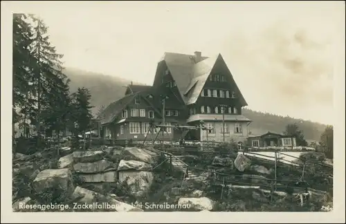 Postcard Schreiberhau Szklarska Poręba Zackelfallbaude - Anlagen 1929