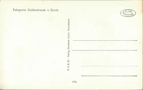 Goldentraum-Marklissa Złotniki Lubańskie Leśna Talsperre  Staumauer 1930