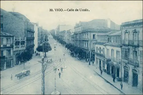 Postales Vigo Calle de Urzaiz 1924