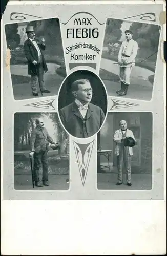 Ansichtskarte .Sachsen MB Max Fiebig Sächsischer Komiker 1925