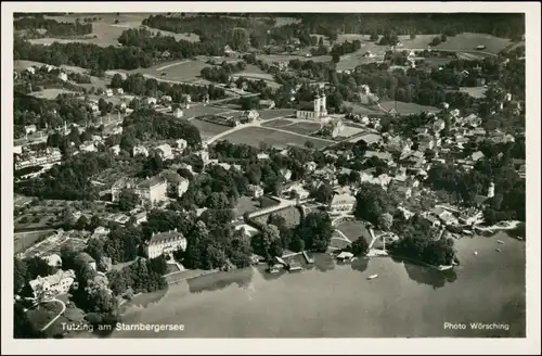 Ansichtskarte Tutzing Luftbild Fliegeraufnahme 1932